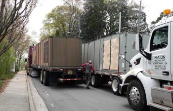 Trucks with industrial HVAC units.