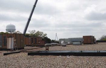 Industrial HVAC. Ventilation systems on rooftop.