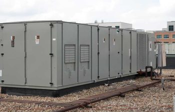 Industrial HVAC systems on rooftop.