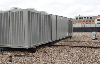 Industrial HVAC systems on rooftop.